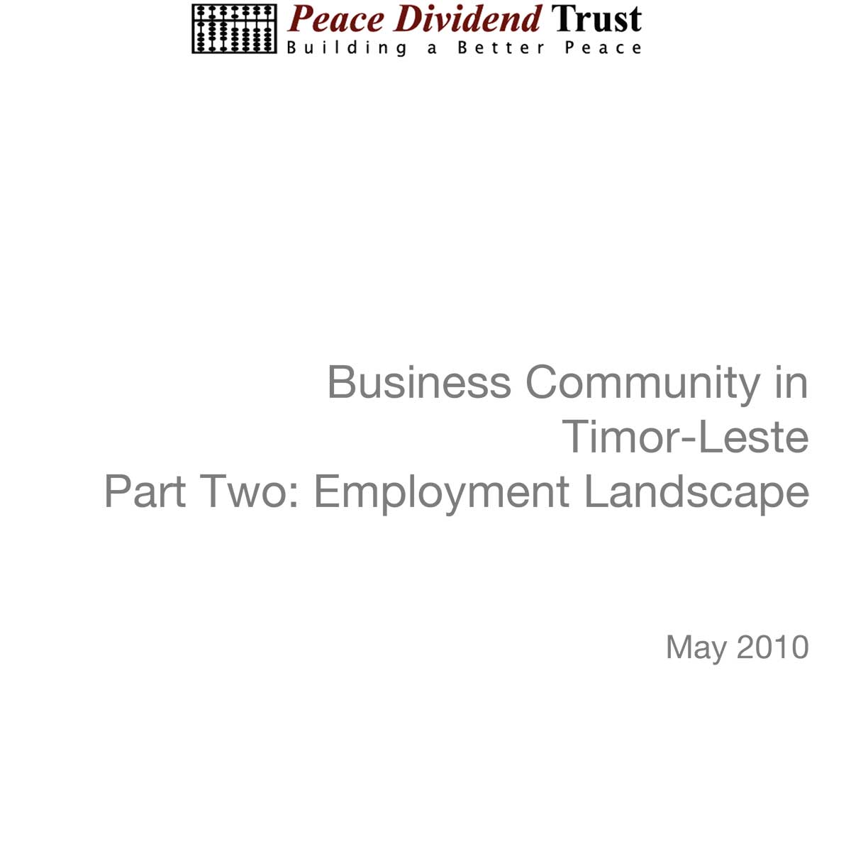 Timor-Leste Business Community Overview Part II (2010)