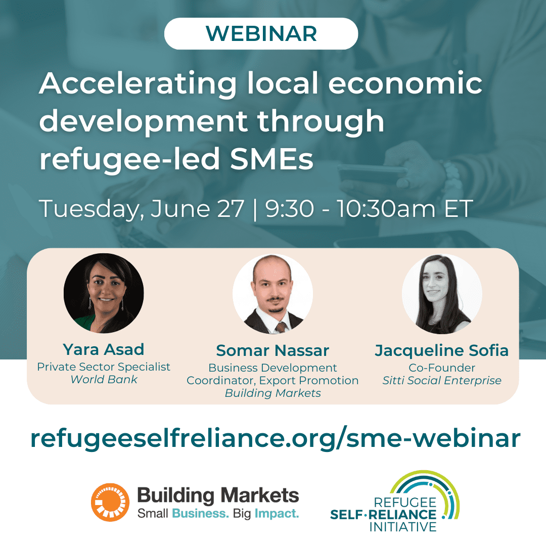 Accelerating local economic development through refugee-led SMEs